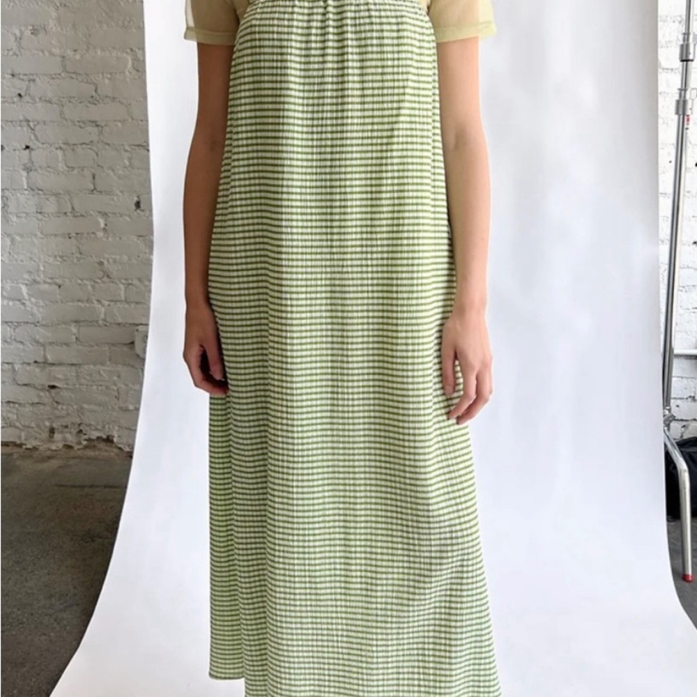 Lisa Says Gah - Green and White Sleeveless Sundress
